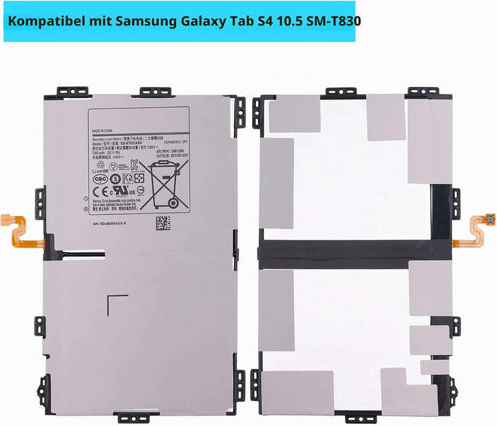 Vvsialeek Akku EB-BT835ABU Für Samsung Galaxy Tab S4 10.5 SM-T830 T835 Series with Toolkit, EB-BT835