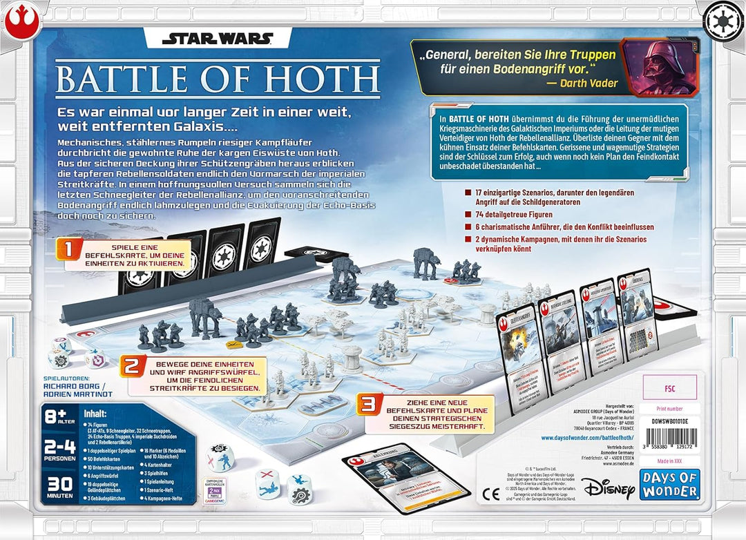 Days of Wonder, Star Wars Battle of Hoth – Strategisches Brettspiel für 2-4 Spieler ab 8 Jahren – mi
