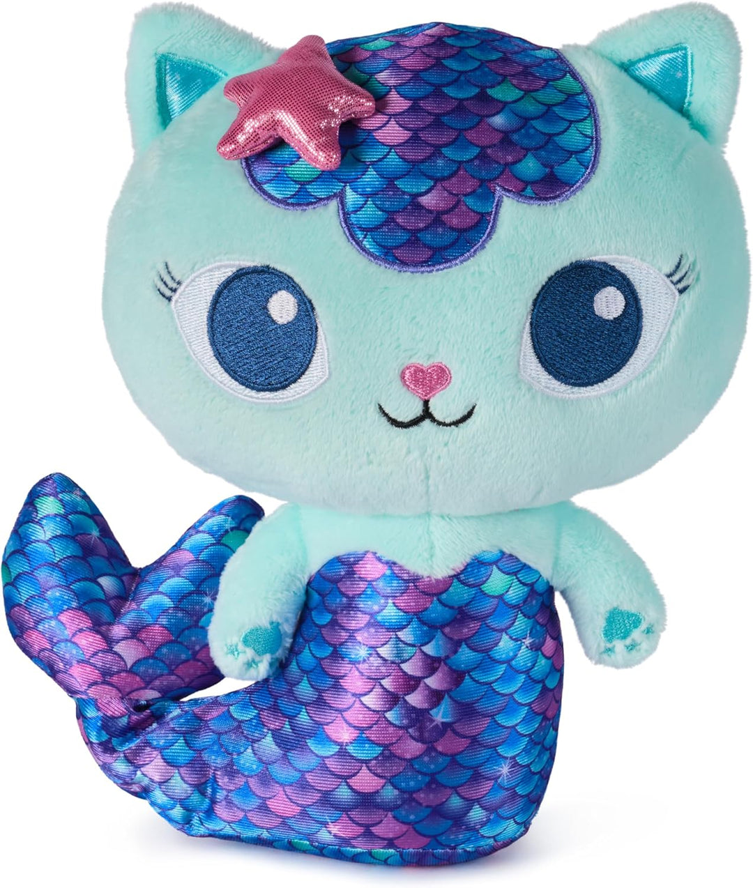 DREAMWORKS GABBY'S DOLLHOUSE - 25 cm grosse Plüsch-Katze MerCat (deutsch: Meerkätzchen), Premium Plü
