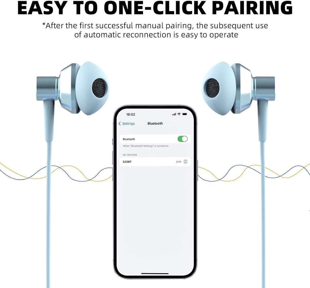 SoundMAGIC S20BT Bluetooth-Kopfhörer mit Nackenbügel, drahtlose Ohrhörer, HiFi-Stereo-In-Ear-Headset