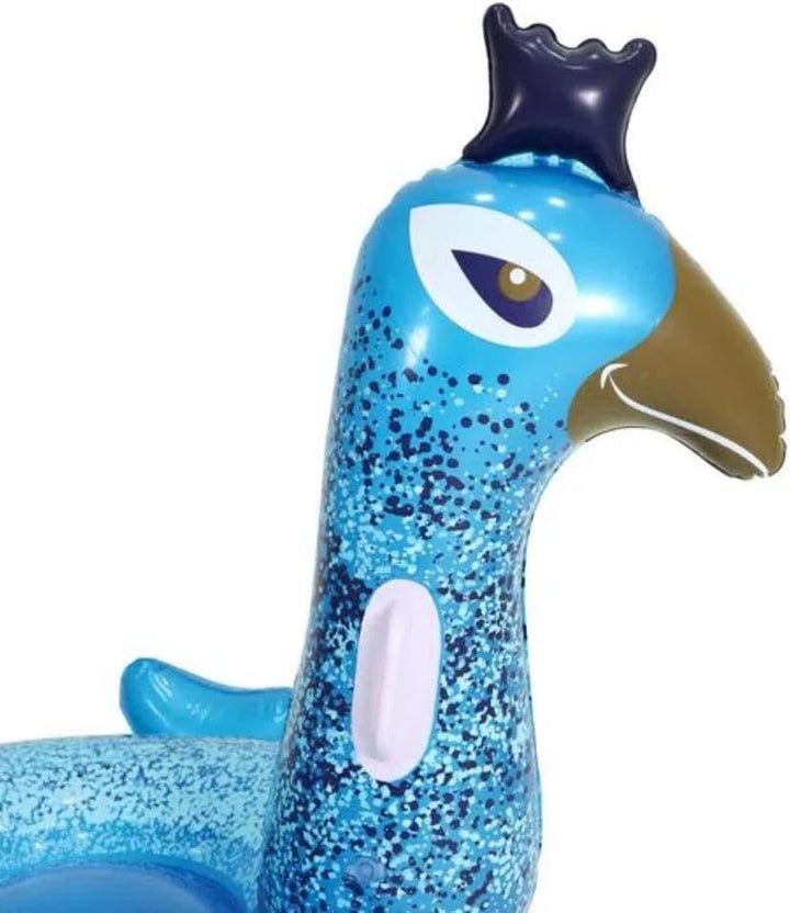 Aufblasbarer Ride-On Pfau 198 cm Blau, Blau