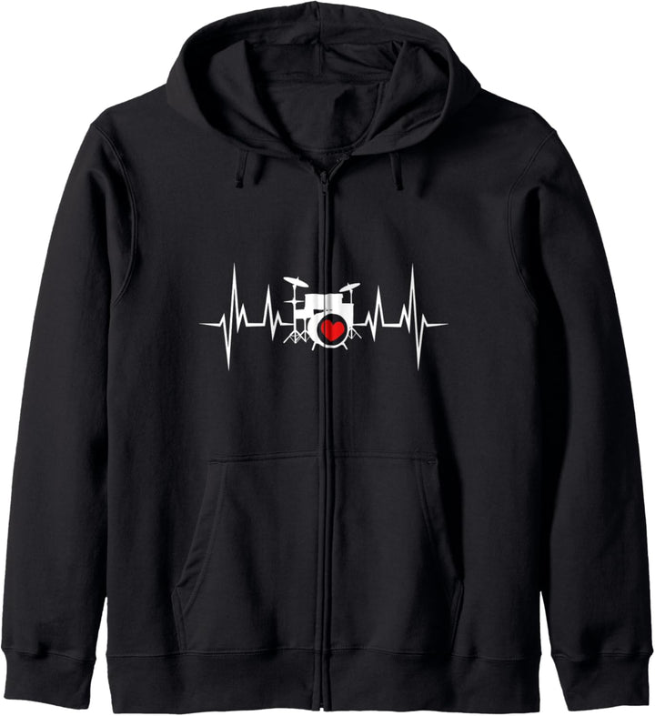 Drummer Heartbeat Geschenk-Schlagzeug Kapuzenjacke