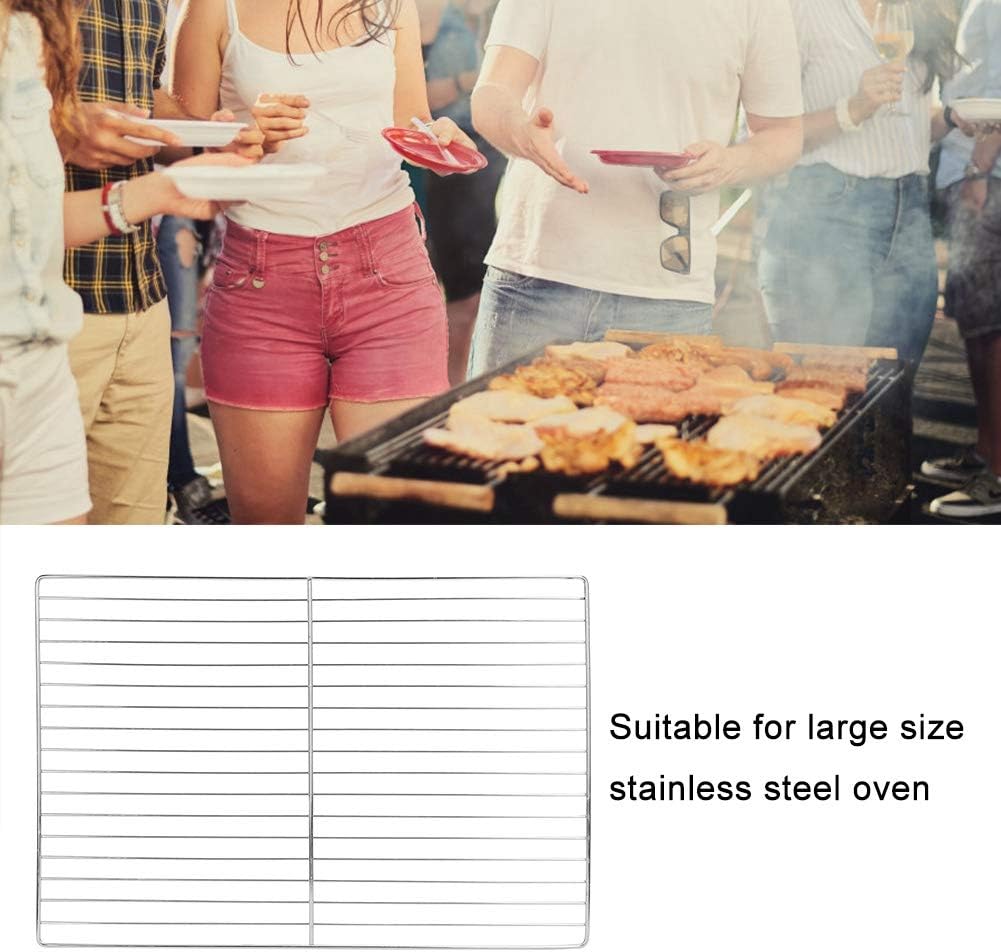 MAGT Grillrost Edelstahl, Silber Edelstahl Langlebiger Antihaft Grillgitter für Grossen Grillofen(30