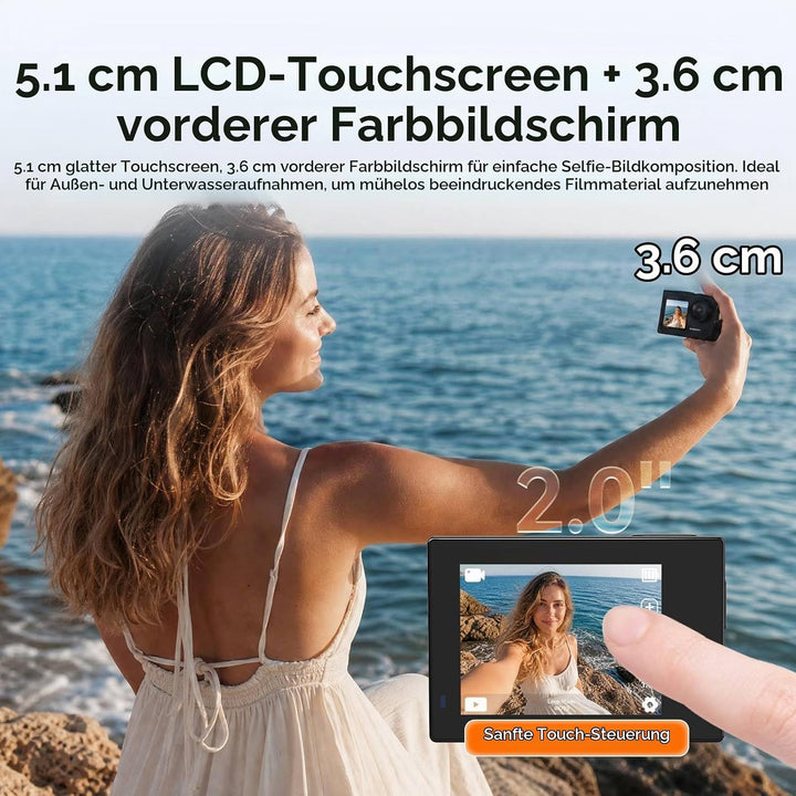 SVBONY SVGo2 4K 30FPS Unterwasserkamera, Action-Kamera, EIS, Wasserdicht bis 30m, Touchscreen, Dual-