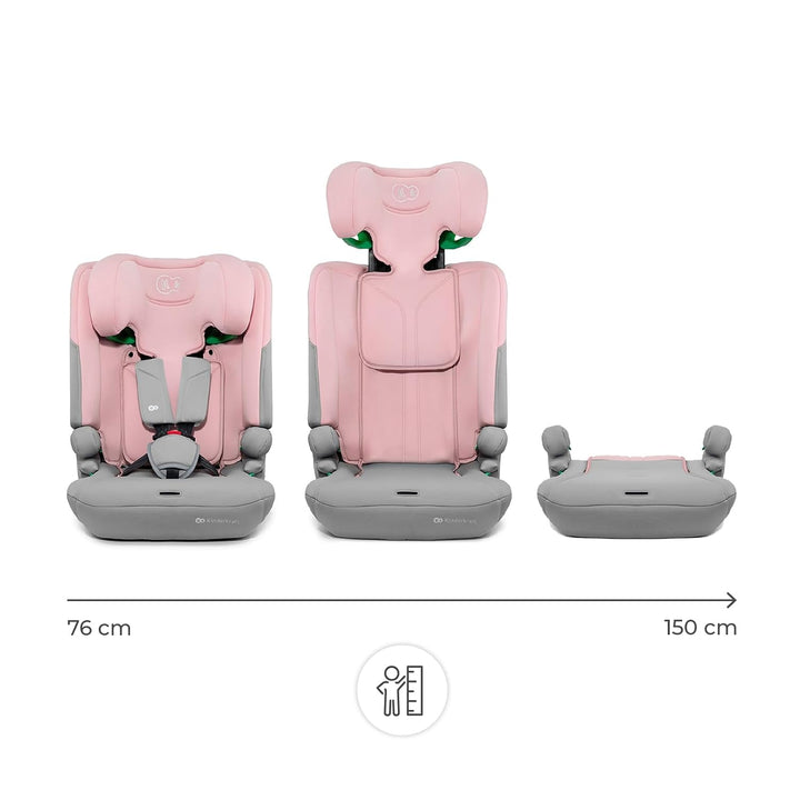 Kinderkraft I-COMFY, Autositz, Für Kinder, Reguliert (76-150cm), Verstellbare Rückenlehne, 5-Punkt-S