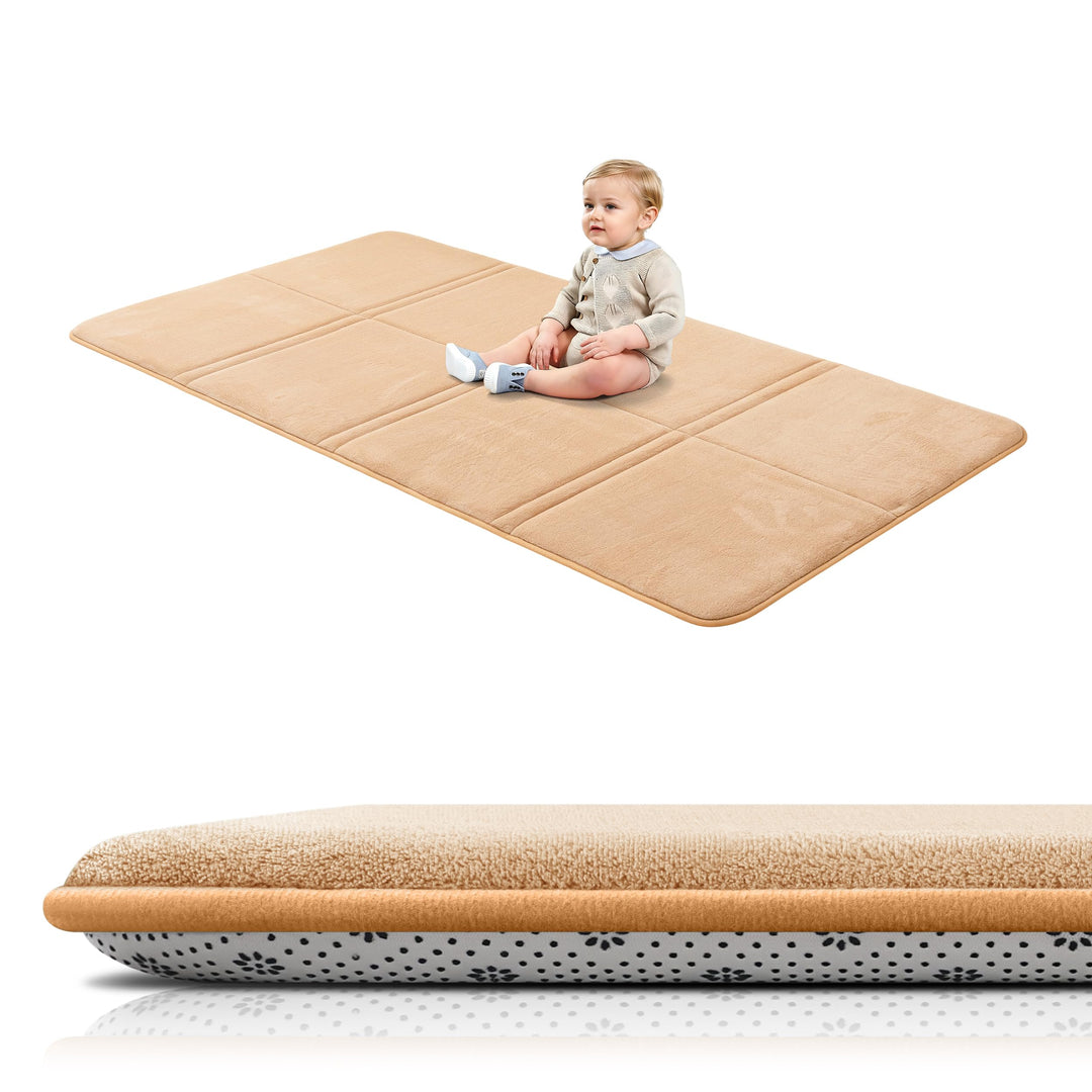 BYBYME 3cm Dicke Faltbare Krabbelmatte Baby, 80x150cm Spielmatte mit Rutschfester Unterseite, Weiche