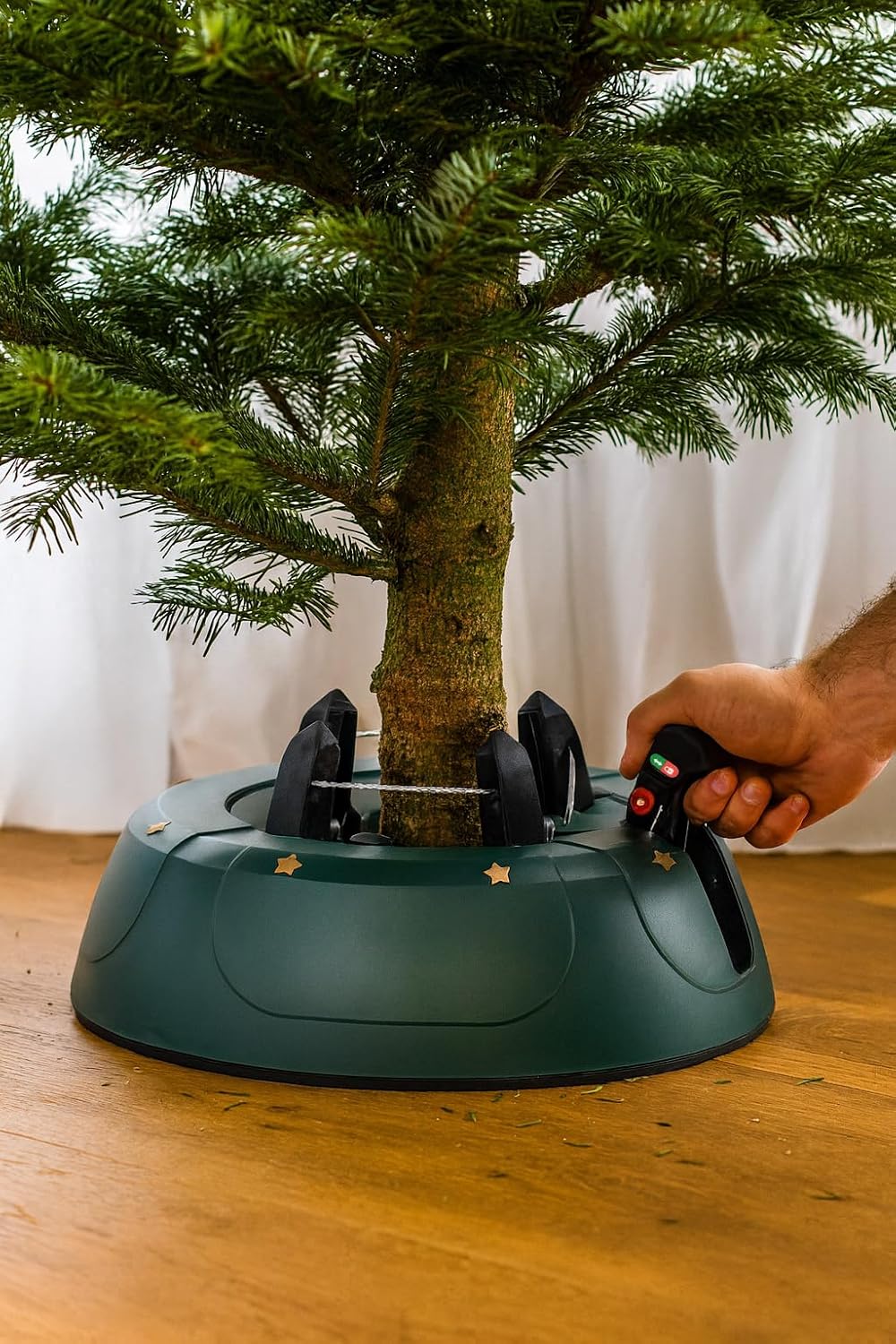 Brandsseller Christbaumständer bis zu 2,5 m Bäume mit Fusshebeltechnik EIN-Seil-Technik und Sicherun