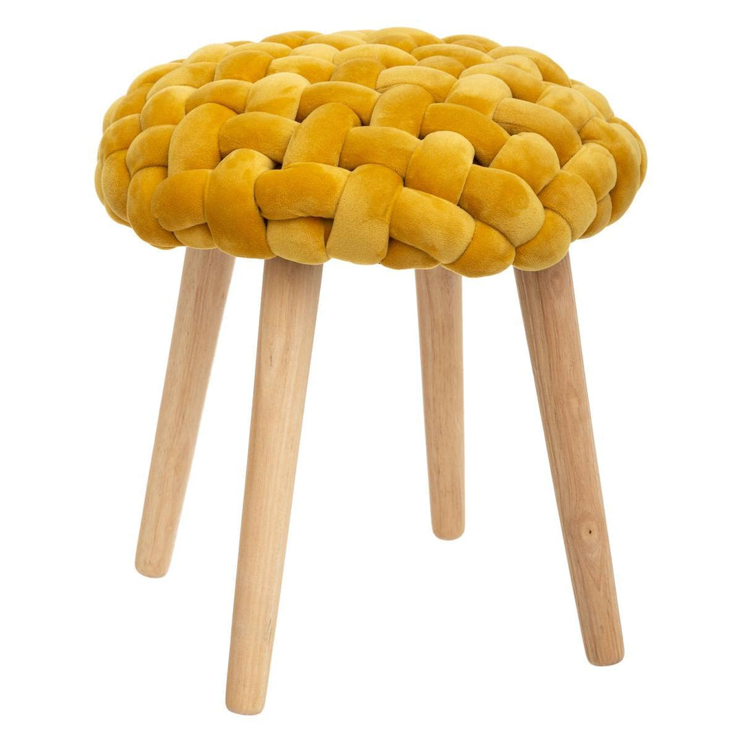 Gemütlicher Mustard Knit Hocker cm Senf, cm Senf