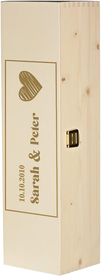 polar-effekt 2-TLG Wein Geschenkset mit Wunschgravur - personalisierte Weinflasche 700 ml Volumen un