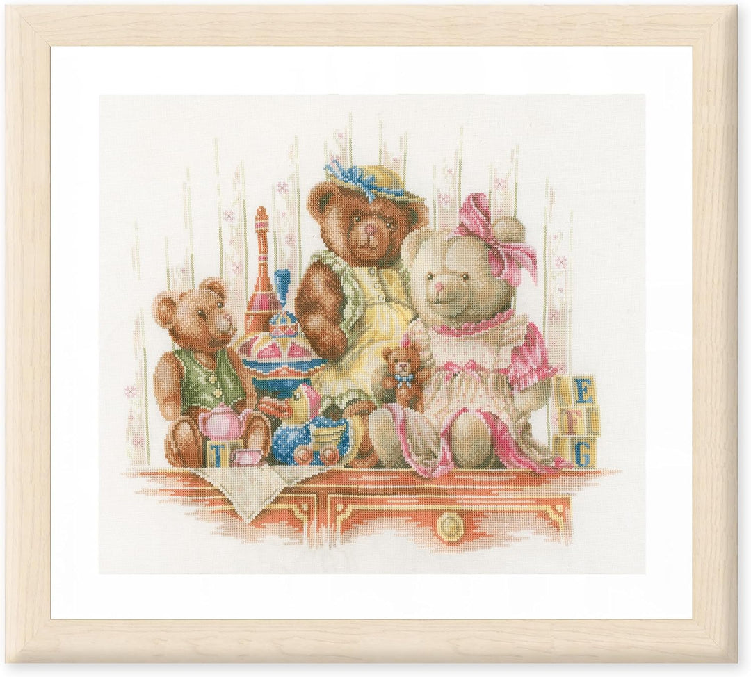 Lanarte Zählmusterpackung Spielzeug & Teddy Zählstoff Kreuzstichpackung, Baumwolle, Mehrfarbig, 44.0