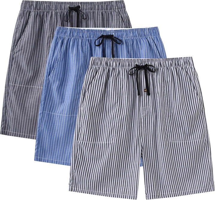 MoFiz Herren Kurze Pyjamahose Baumwolle Schlafshorts Karierte Schlafanzughose Freizeithose Karo Loun