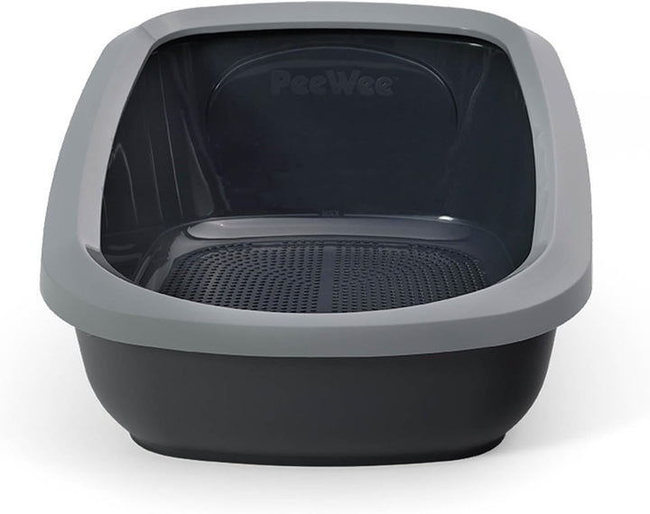 PeeWee Katzentoilette EcoGranda Katzenklo Schale offen Katzen WC inkl. 3kg Streu, Farbe:Grau, Grau