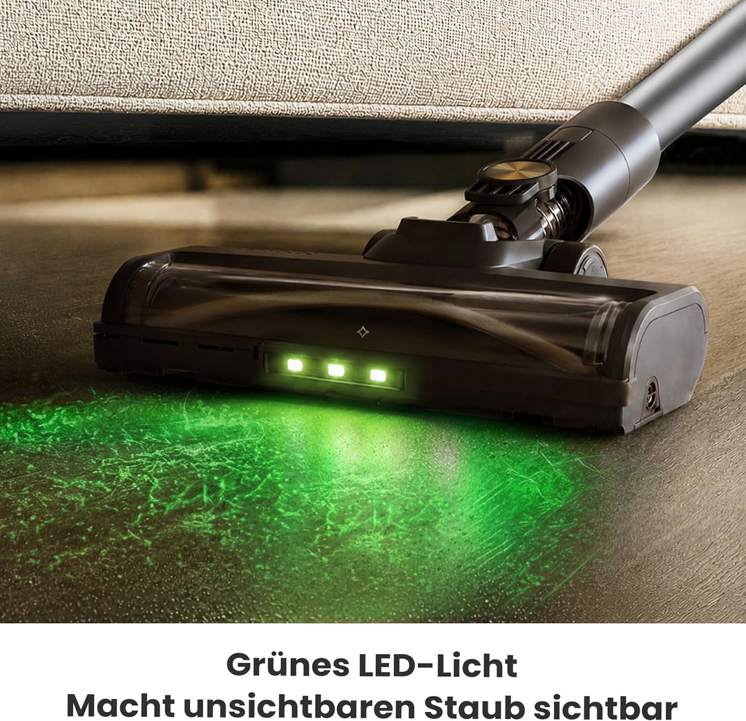 HP20 Akku Staubsauger, TÜV Getestet 180AW, H13 HEPA, Grünes LED Braun &amp; Gold, Braun &amp; Gold