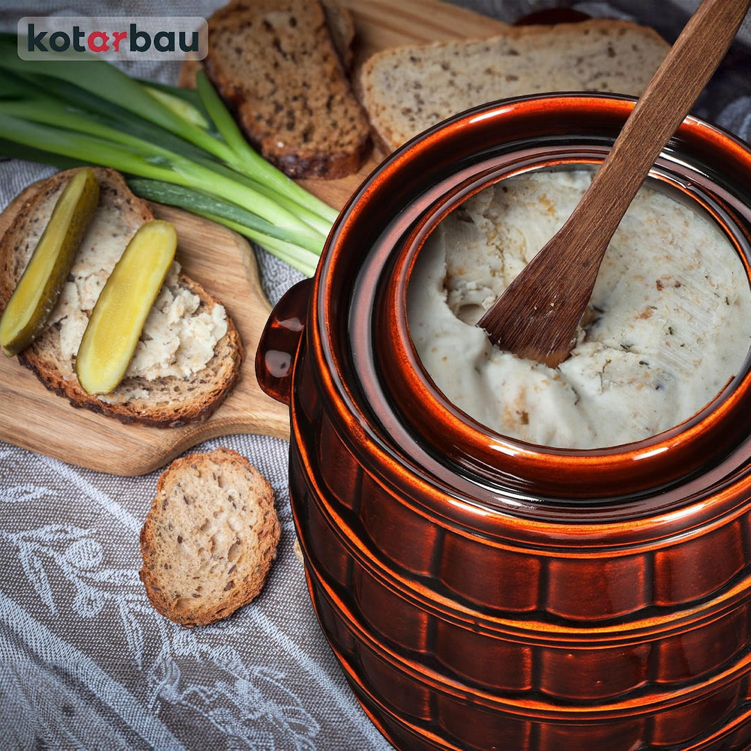 KOTARBAU® Gärtopf Steinguttopf 12 L Sauerkrauttopf Gurkentopf mit Deckel Einmachtopf Keramiktopf Ste