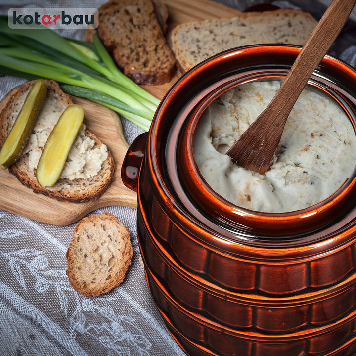 KOTARBAU® Gärtopf Steinguttopf 12 L Sauerkrauttopf Gurkentopf mit Deckel Einmachtopf Keramiktopf Ste