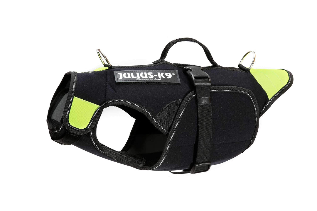 Julius-K9, IDC Multifunktionale Hundeweste 3in1, Grösse: S, Schwarz und Neon S Schwarz und UV Orange