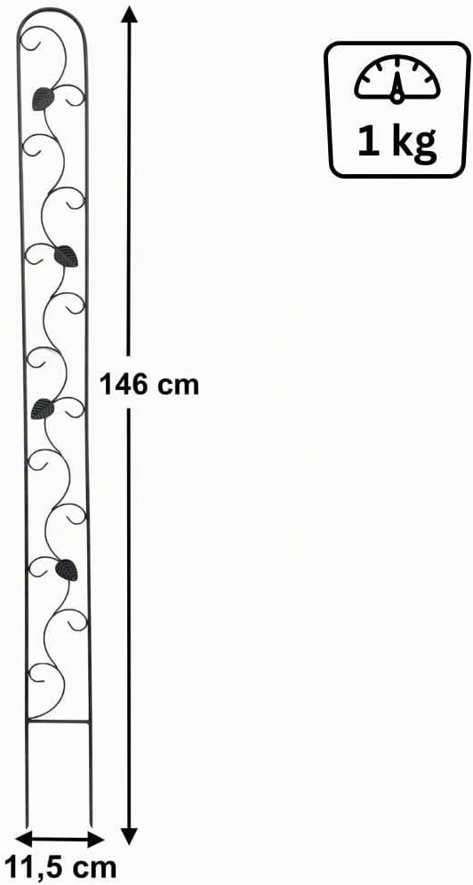 DanDiBo Rankhilfe Metall Rankgitter 140 cm Schwarz Rankstab Kletterhilfe Bodenstecker 96249 Blumenha