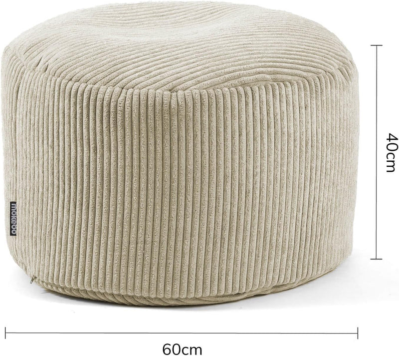 mokebo® Pouf, Hocker o. Sitzhocker aus Cord 40x60 cm &