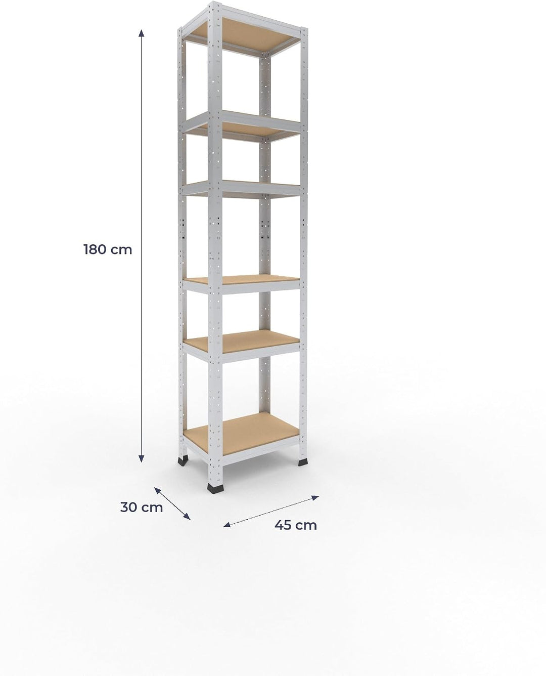 shelfplaza® 180x45x30cm Home Schwerlastregal verzinkt/Metallregal mit 6 Böden/Kellerregal Metall, Ga