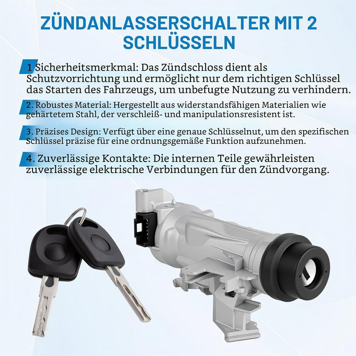 Zündschalter mit Sperrschlüssel für 1,4 l, 1,8 l, 2,0 l 2006–2011, 1K0905841, 1K0905851B, 1K0905865