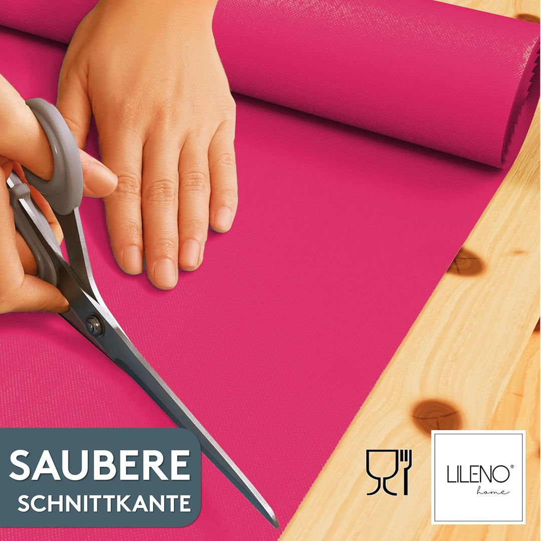 LILENO HOME Tischdeckenrolle 1,10 x 25 m - Tischdecke Pink aus Vlies - Stoffähnlich, abwaschbare Tis