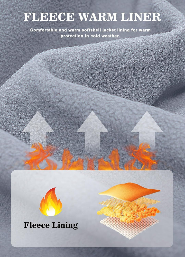 ATLASLAVA Damen Softshelljacke Wasserdichte Atmungsaktive Leichte Fleece Kapuze Übergangsjacke Laufe