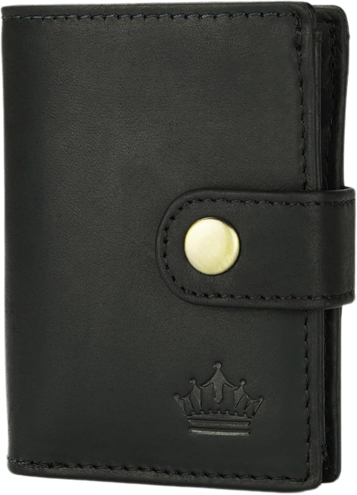 Slim Wallet Geldbeutel mit Münzfach und RFID-Schutz Rindleder Börse für Herren Mini Geldbörse NEU (S