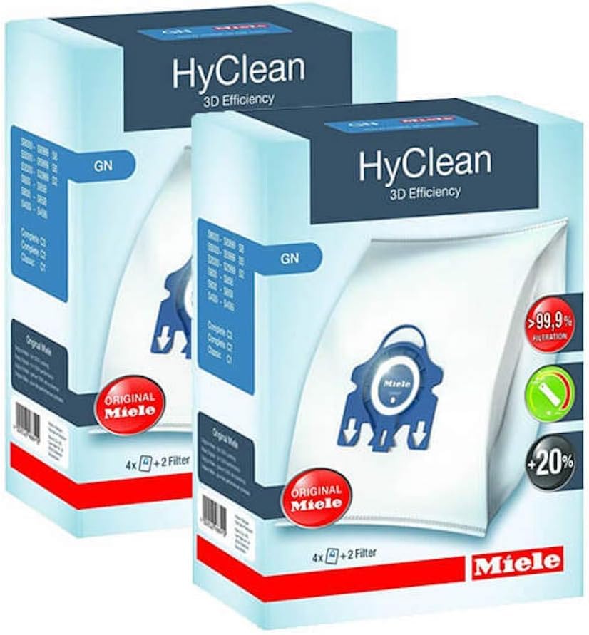 2 X Miele GN HyClean 3D Effizienz Staubbeutel für Klassisch, Complete, S2000, S5000, und S8000 Serie