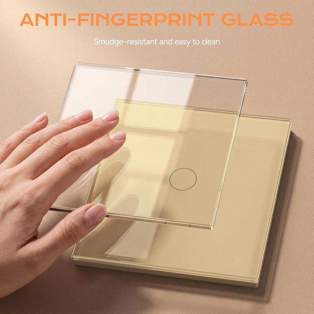 BSEED Touch Lichtschalter Glas Berührung Wandlichtschalter Standard 110V - 240V Gehärtete Kristallpl