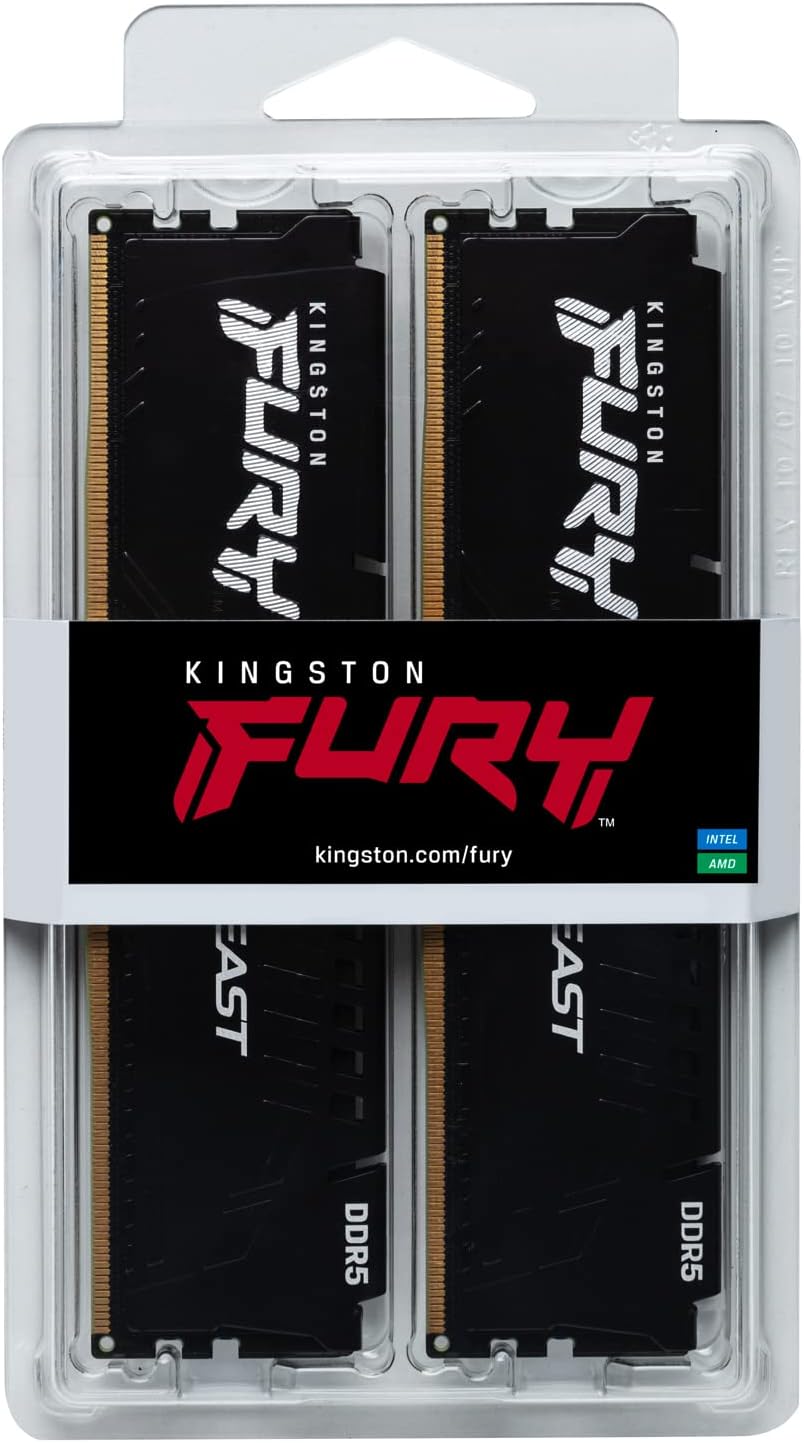 Kingston FURY Beast 32GB (2x16GB) 5600MT/s DDR5 CL40 DIMM Desktop Gaming Speicher Kit mit 2 - KF556C