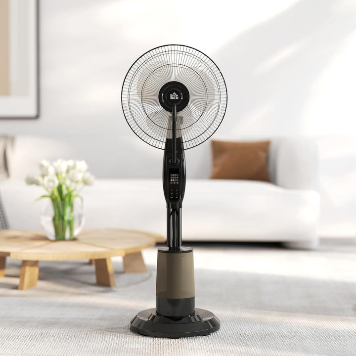 HOMCOM Ventilator mit Wasserkühlung, Standventilator mit Sprühnebel, Fernbedienung, Timerfunktion, 3