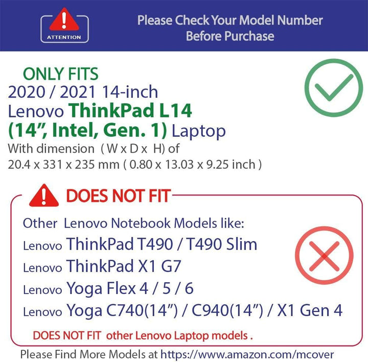 mCover Hartschalen-Schutzhülle für Lenovo ThinkPad L14 (35,6 cm) 1. Generation (Nicht für andere Len