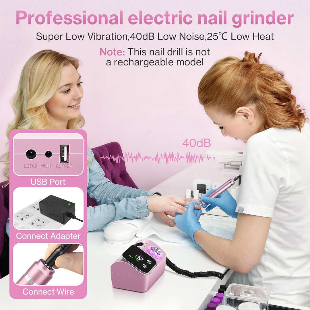 Elektrischer Nagelfeile Nagelfräser für Gelnägel, 45000 U/min Nagelfräser Professioneller mit LCD-An