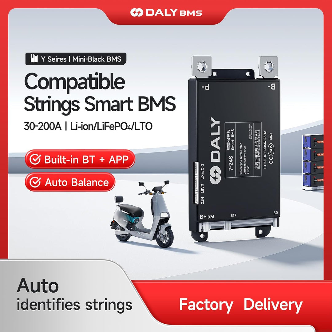 DALY BMS 100A 4S-8S 12V-24V - Smart integrierte Bluetooth Überwachung Lithium Batterieschutz LiFePO4