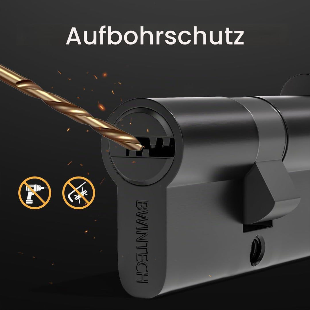 1 Stück 45T/50mm Euro Messingzylinder, 95mm Knauf/Schlüssel zylinderschloss mit 5 horizontalen Messi