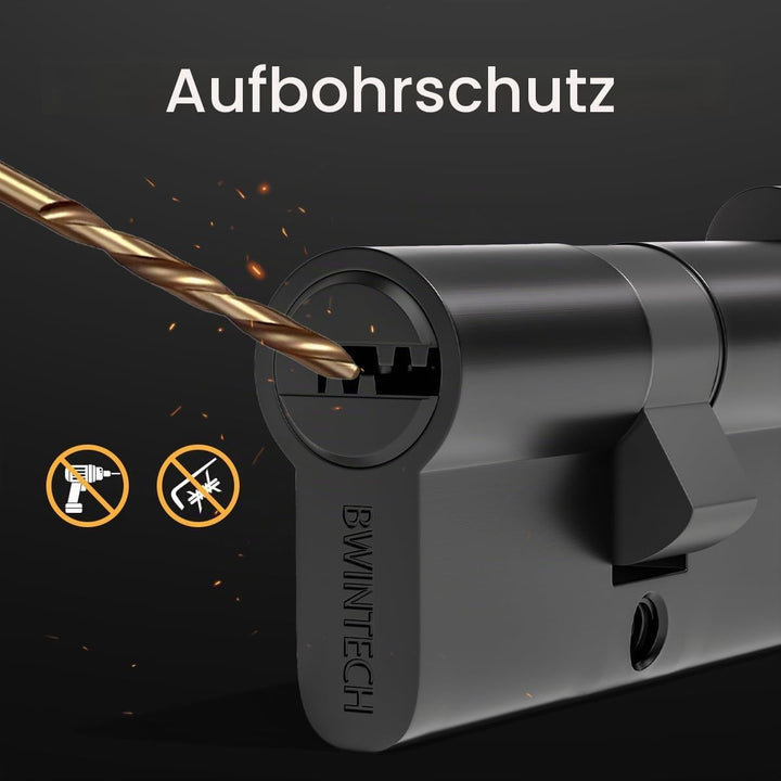 1 Stück 45T/50mm Euro Messingzylinder, 95mm Knauf/Schlüssel zylinderschloss mit 5 horizontalen Messi