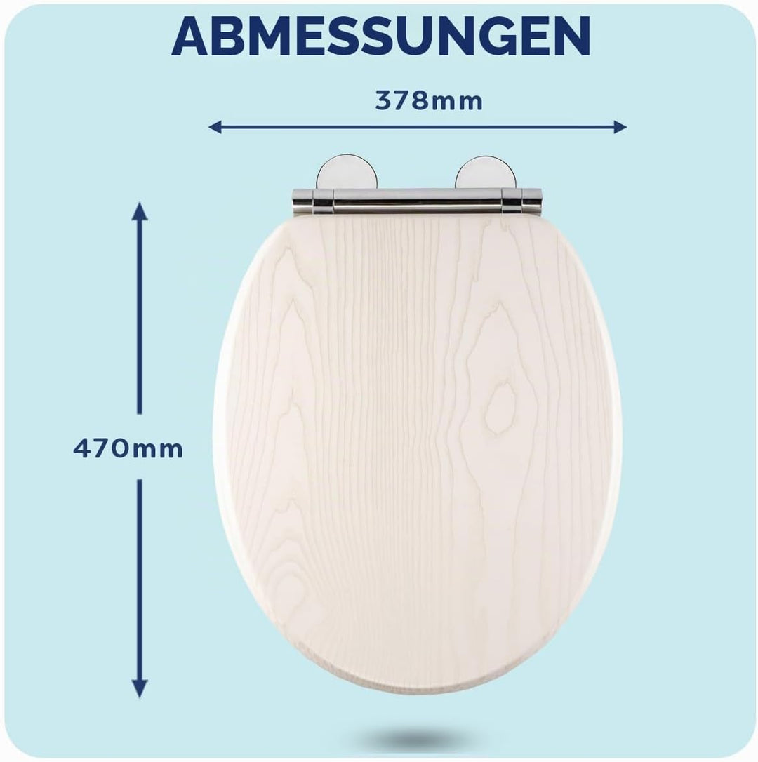 Croydex Always Fits Toilettensitz, einfach anzubringen, Weisses Eichenholz-Effekt., Einheitsgrösse,