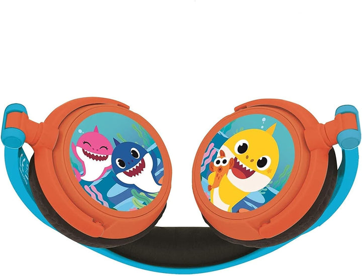 Lexibook, Baby Shark, Stereo-Kopfhörer, kindersichere Lautstärke, klappbar und einstellbar, blau/ora