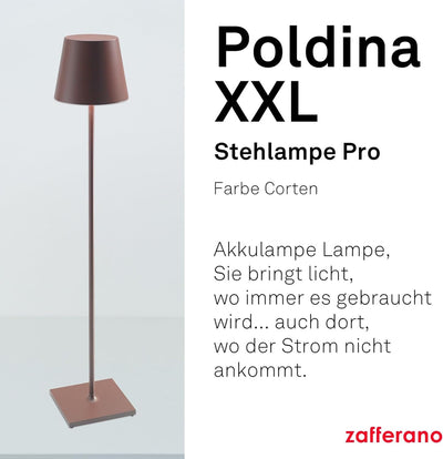 Zafferano Poldina Pro XXL - Dimmbare LED-Tischlampe aus Aluminium, Schutzart IP54, Innen-/Aussenbere