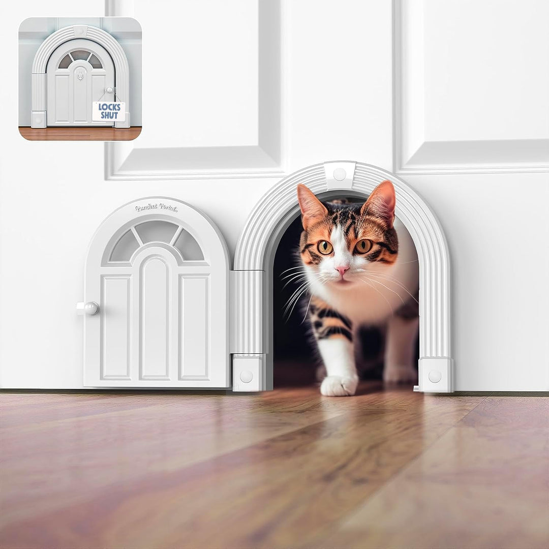 Katzentür ohne Klappe, für Innenbereich, Katzen bis zu 9 kg, einfache und sichere Montage in Minuten