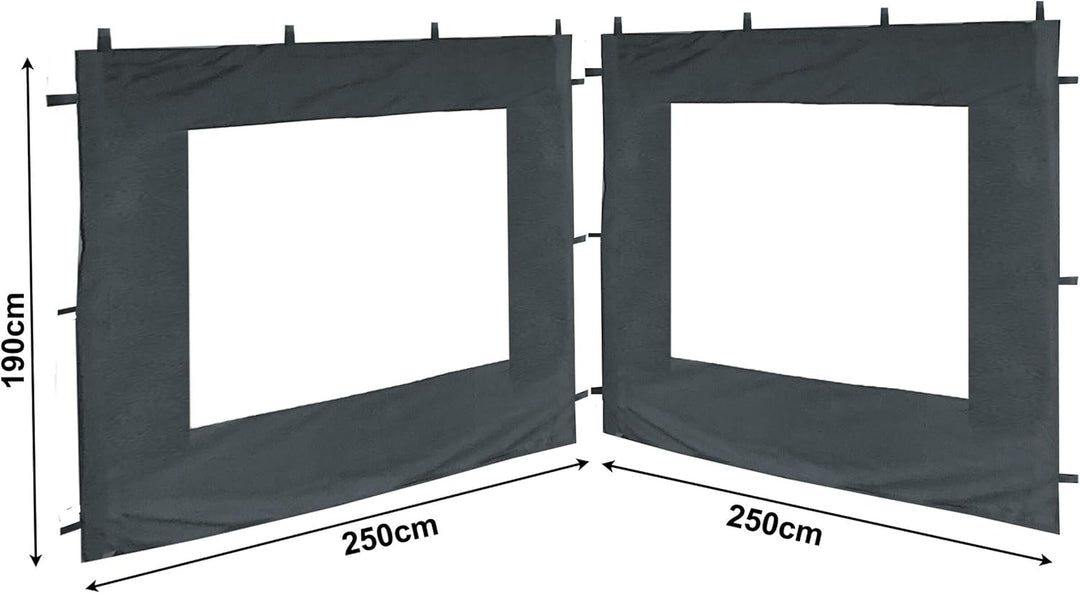 QUICK STAR Set Ersatzdach und 2 Seitenteile für Garten Pavillon 3x3m Grau RAL 7012 Antik Pavillondac