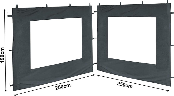 QUICK STAR Set Ersatzdach und 2 Seitenteile für Garten Pavillon 3x3m Grau RAL 7012 Antik Pavillondac