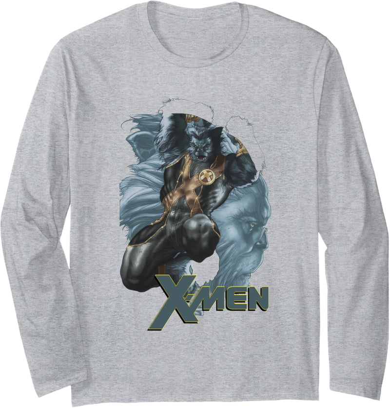 Marvel X-Men The Beast Double Exposed Mutant Langarmshirt