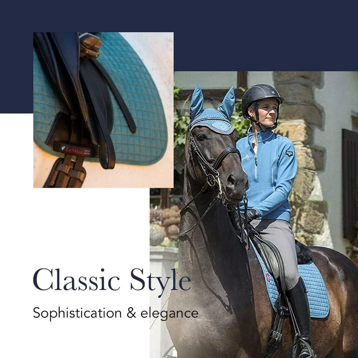 LeMieux Prosport Suede Dressage Square Dressurschabracke L Benetton Blue, L Benetton Blue