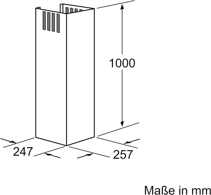 Bosch DHZ1225 Zubehör für Dunstabzüge, Kaminverlängerung 1000 mm, Made in Germany