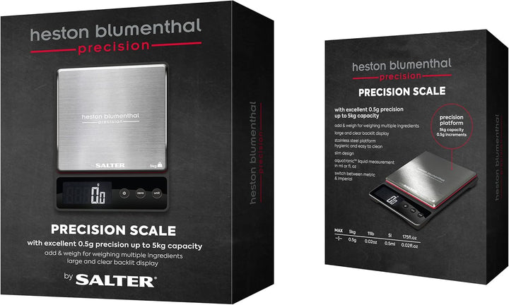 Heston Blumenthal by Salter 1140A HBBKDR Digitale Küchenwaage - 5kg Kapazität, Messung in Präzisions