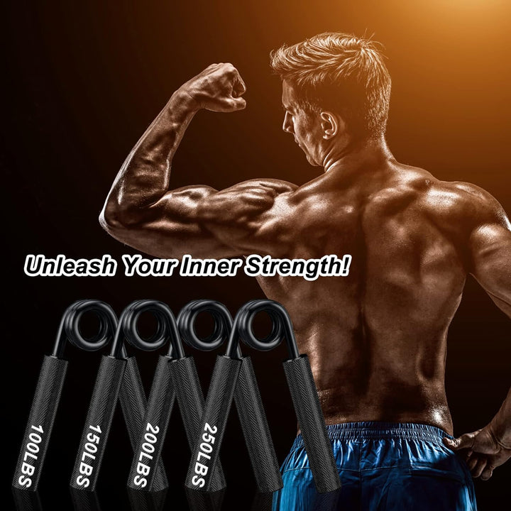 Griffkraft Trainer Set,50/100/150/200/250LBS Handgriff Trainer,rutschfester Metall unterarmtrainer H