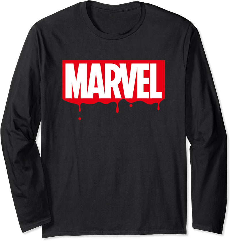 Marvel Logo Dripping Letters Halloween Langarmshirt