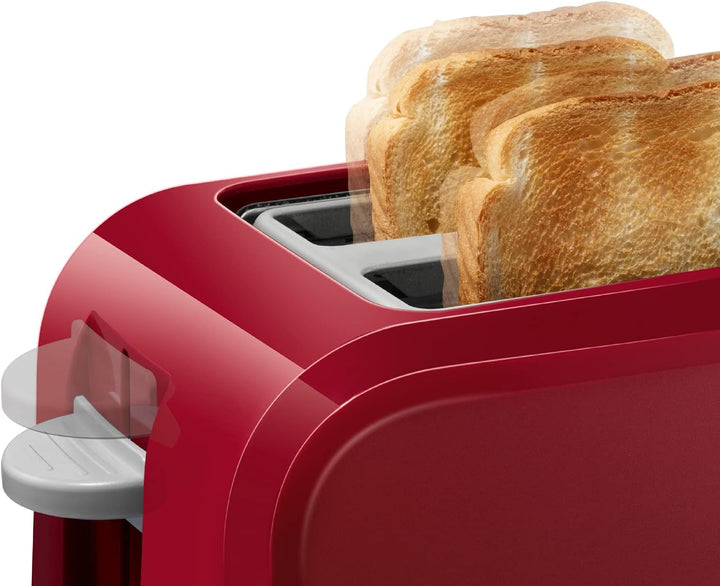 Bosch Kompakt Toaster CompactClass TAT3A014, integrierter Edelstahl-Brötchenaufsatz, mit Abschaltaut