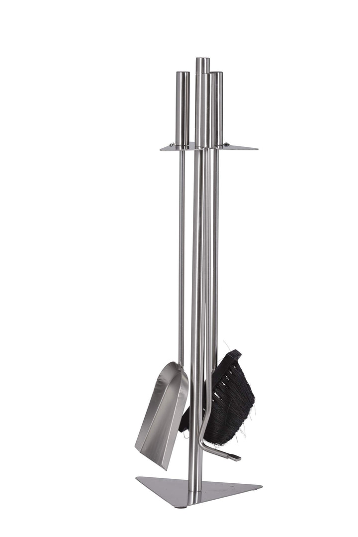 FIREFIX K2403 Kaminbesteck 4-teilig, 180 x 160 x 600 mm (BxTxH), Ständer, Besteckteile und Griffe au
